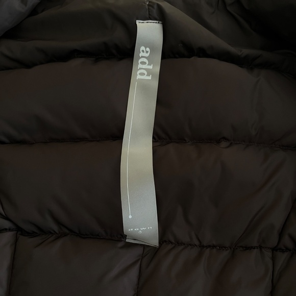 Add Dark Gray Quilted Down Puffer Jacket Coat Snap Closure - Picture 8 of 11